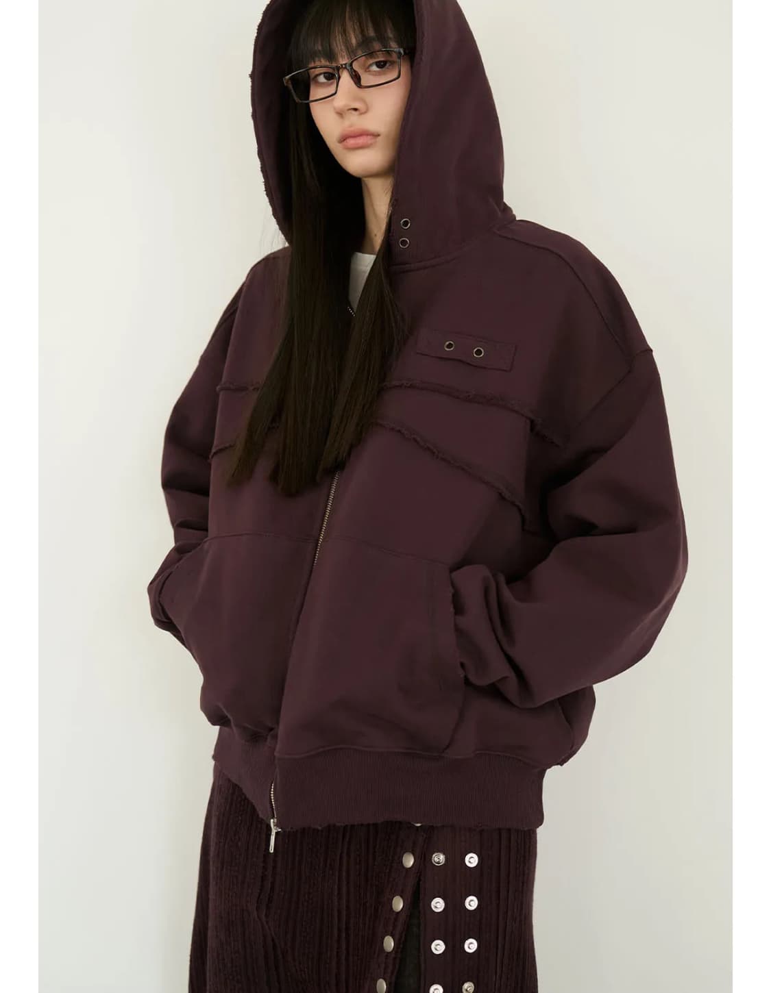 도프셉Eyelet Vintage Hoodie Zip-Up 상품이미지1