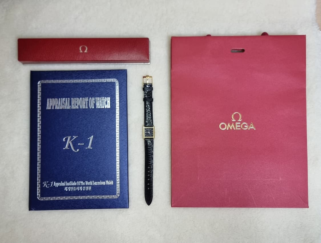 오메가 드빌 탱크 블랙 다이얼 핸드와인딩 여성 시계 상품이미지8