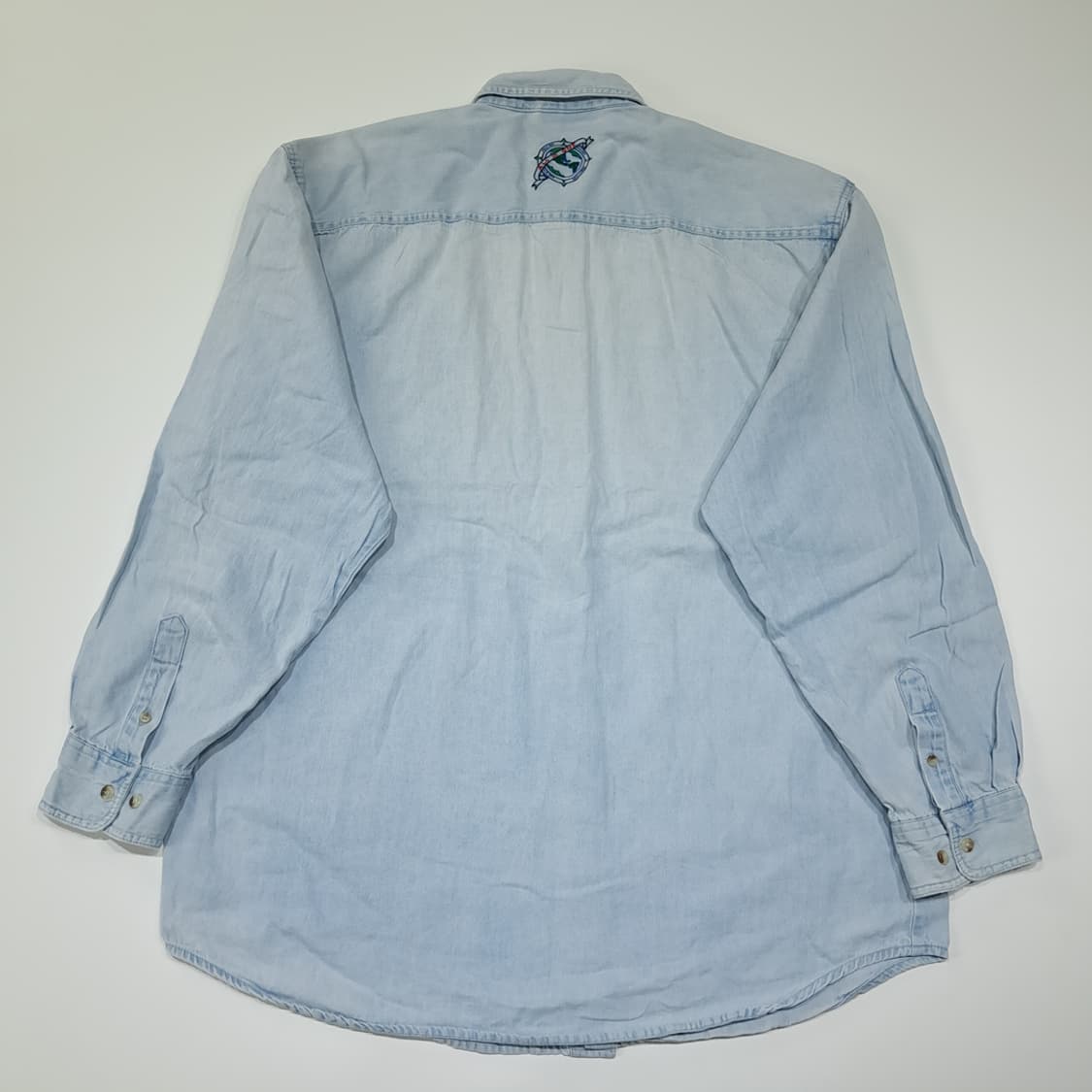 CL393 XL 하드락카페 90s 워싱턴DC 라이트블루 데님셔츠 남방 상품이미지5
