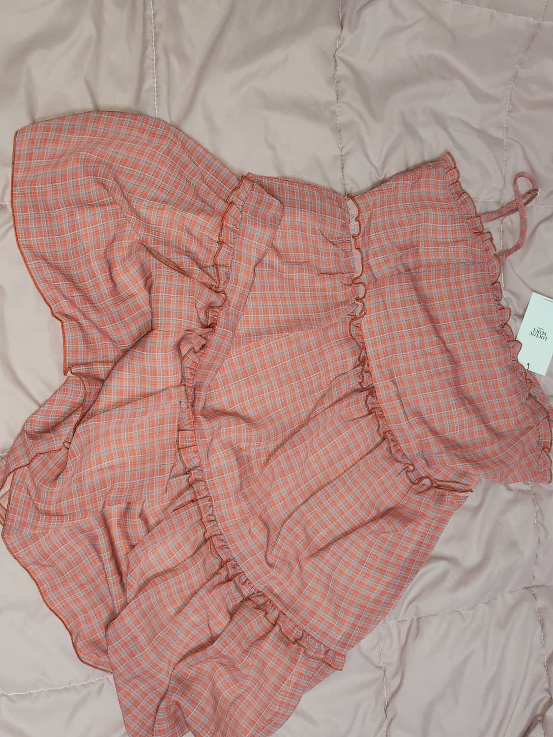 루루서울 체리 체크 드레스 레드 상품이미지1