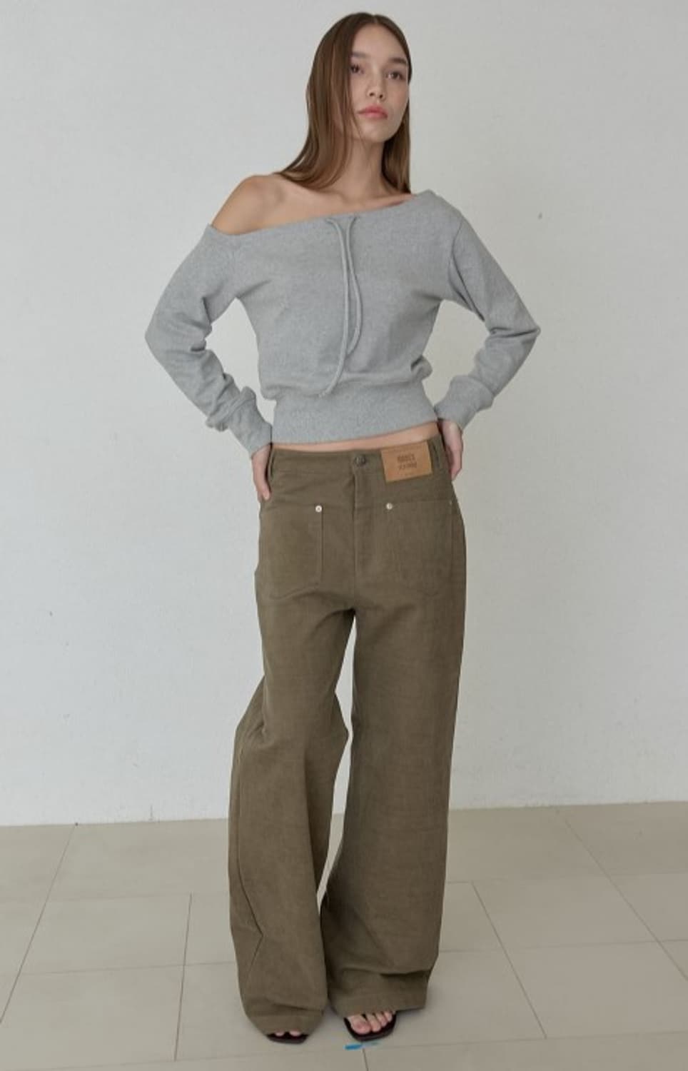  REVERSE PATCHED COTTON PANTS - BROWN 상품이미지2