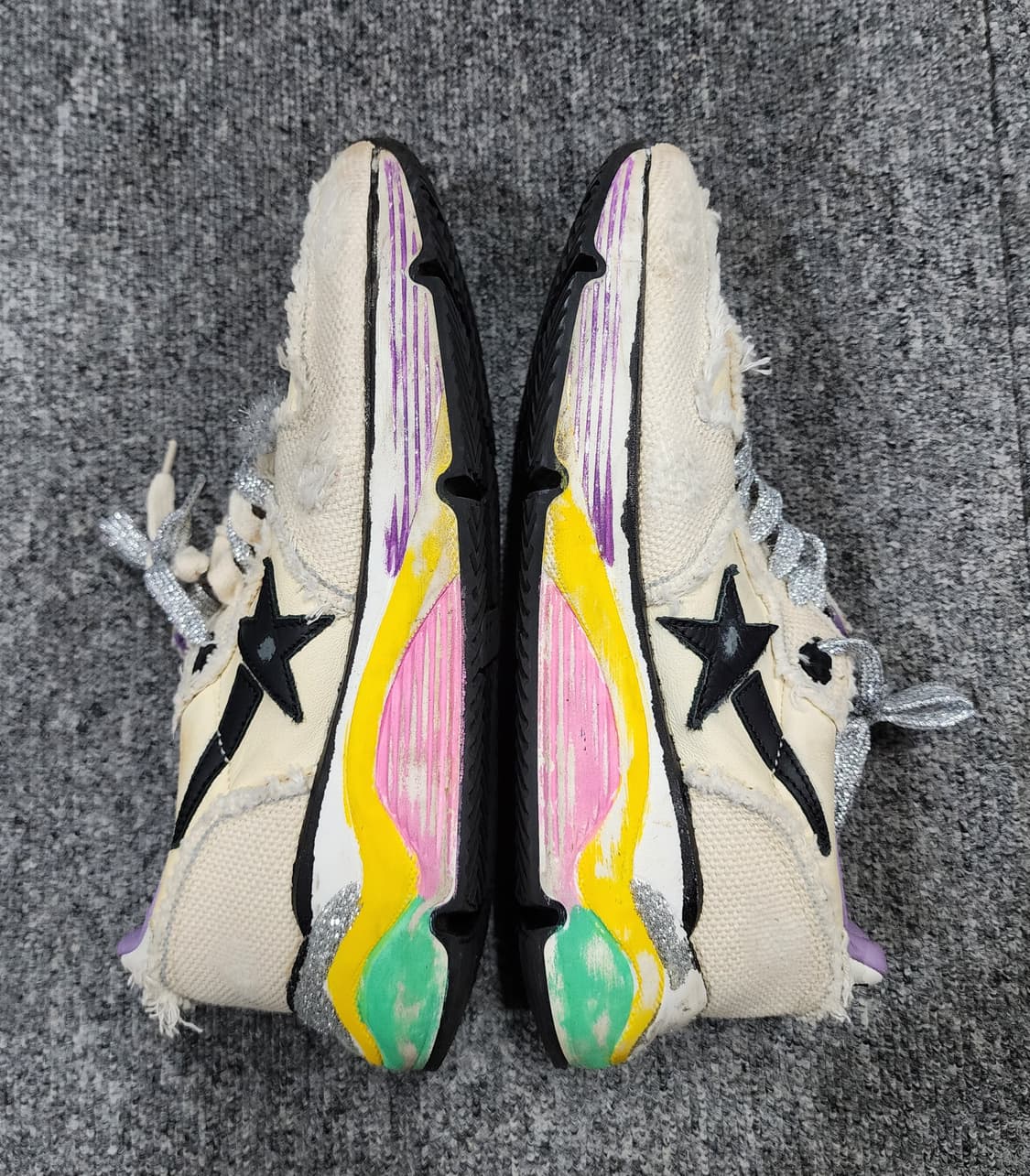 골든구스 러닝 솔 디스트레스드 레더 캔버스 스니커즈 38 상품이미지3