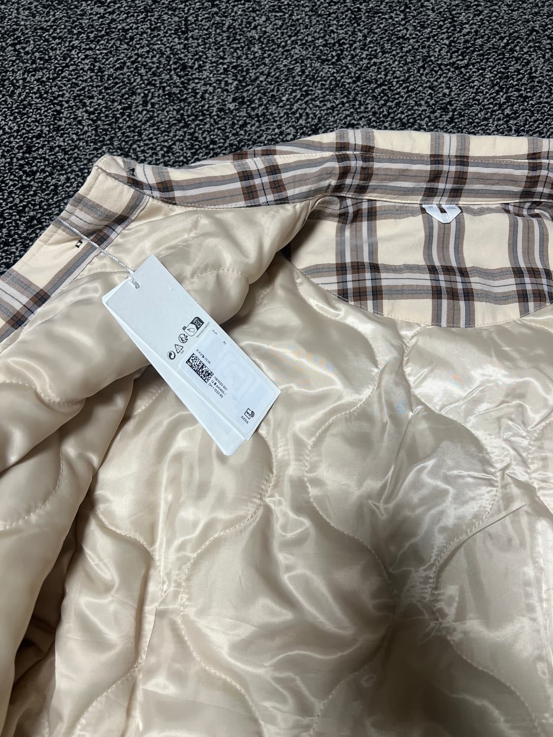 아르켓 패디드 푸퍼 퀼팅 체크 셔츠 50 사이즈 상품이미지3