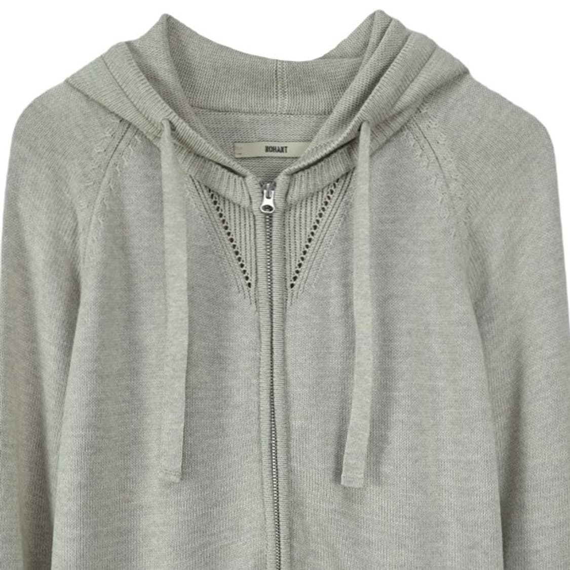 [노앙] 니트 후드 집업 베이지 M19470 상품이미지4