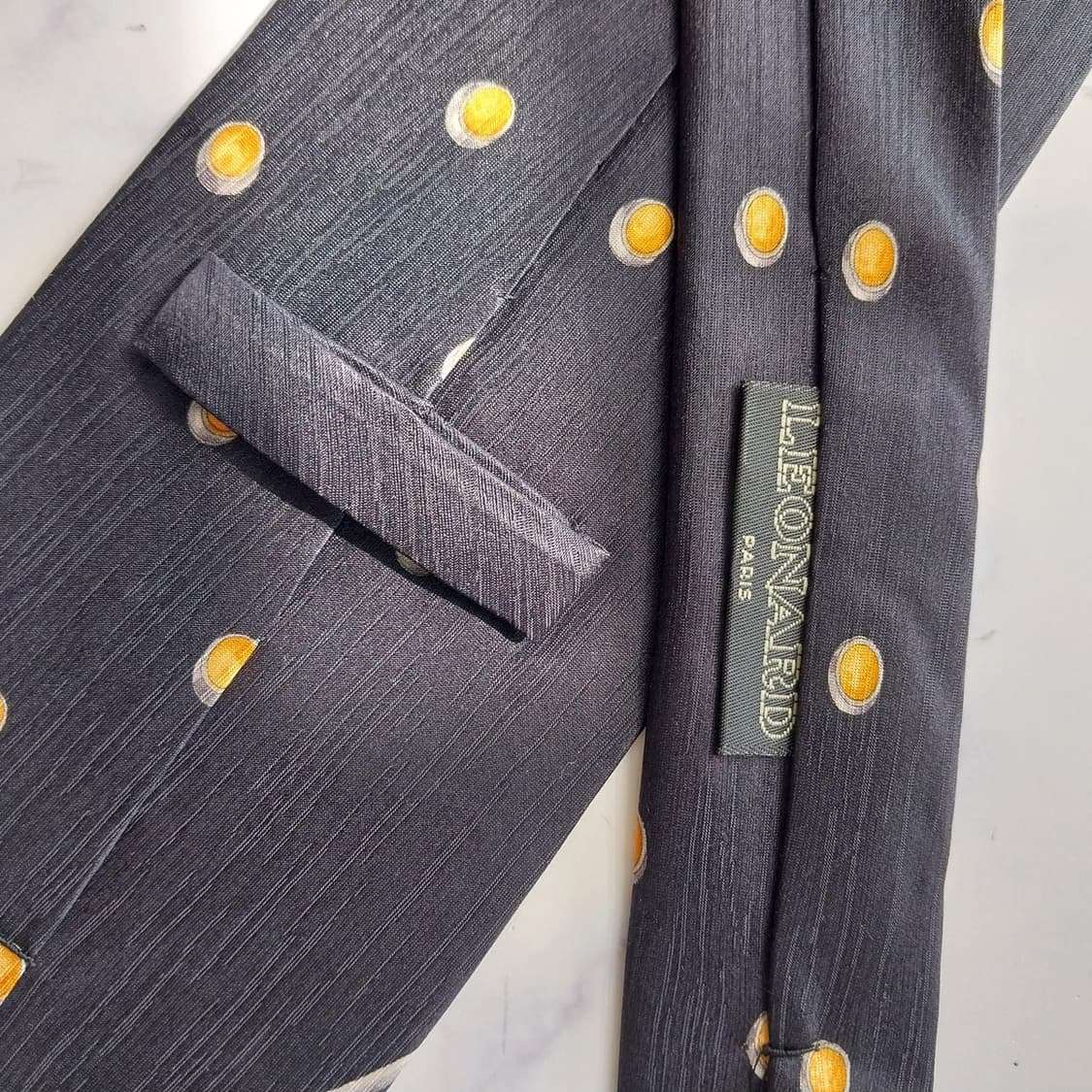 LEONARD 레오나드 넥타이 네이비 플라워 패턴 A+등급 K2481
 상품이미지8