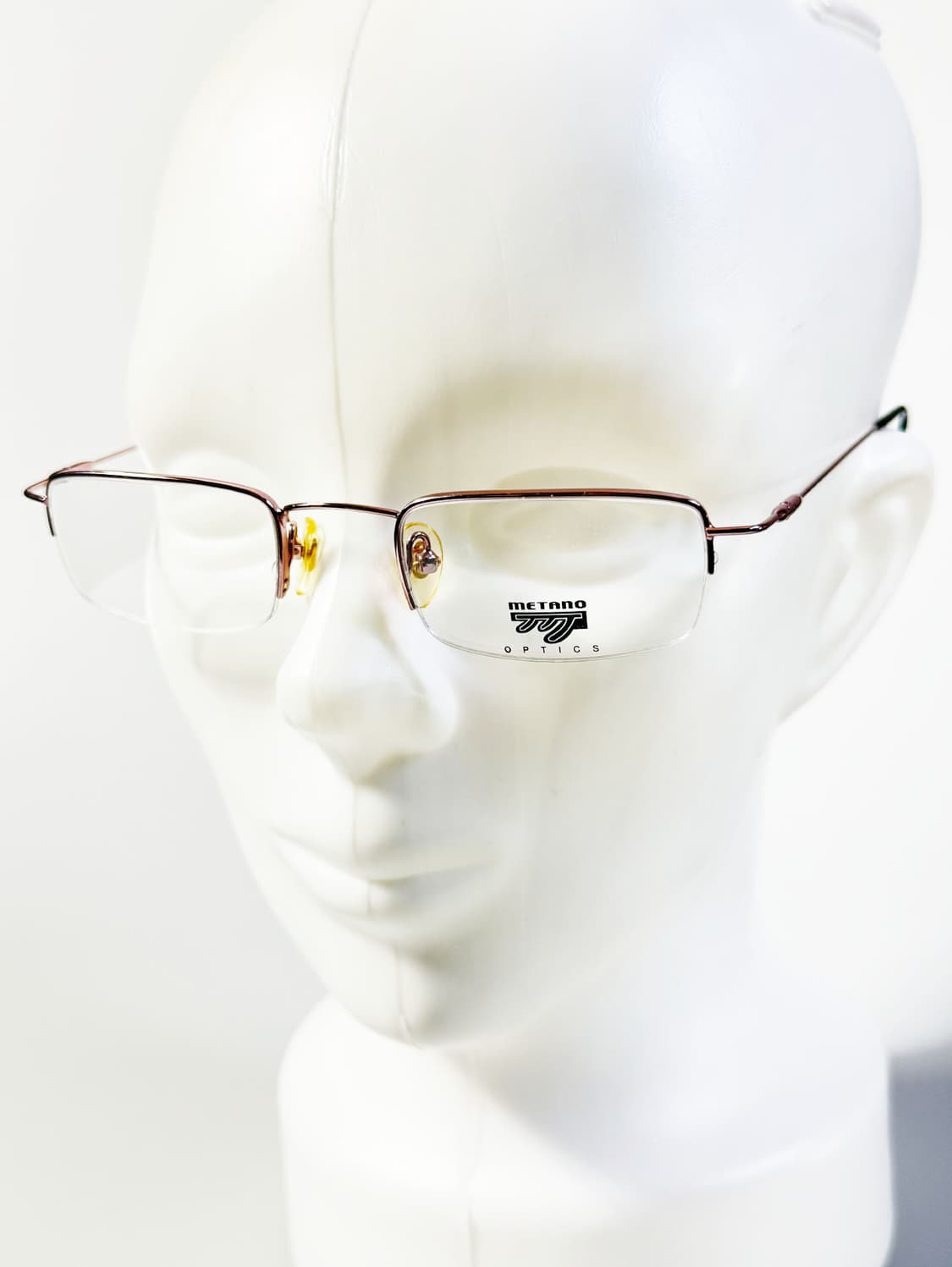 90s METANO 라이트 핑크 메탈 반무테 빈티지 안경 상품이미지8