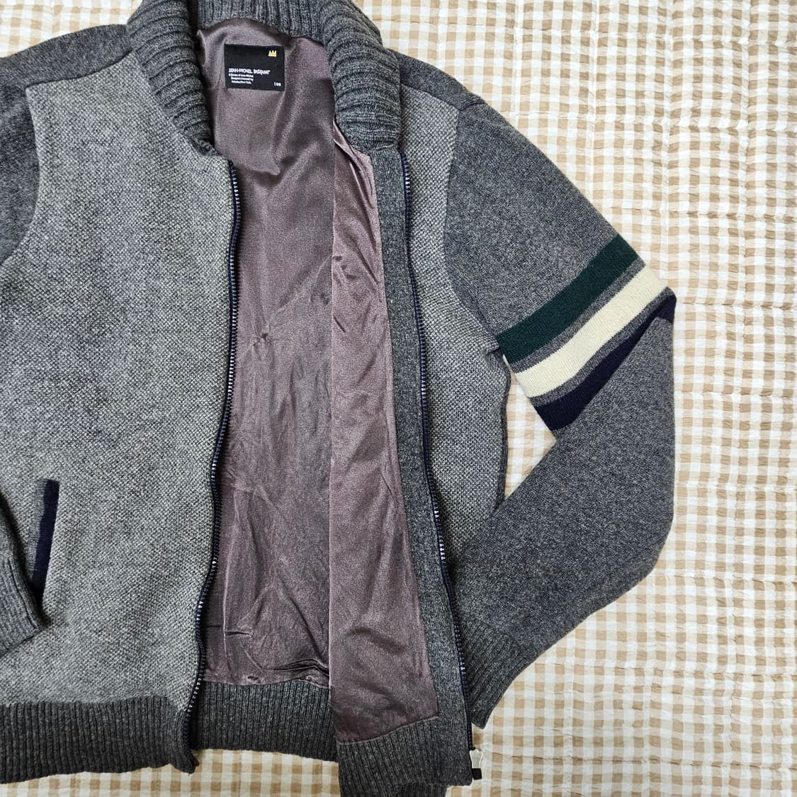 장미쉘바스키아 방풍 니트 가디건 남자100 상품이미지5