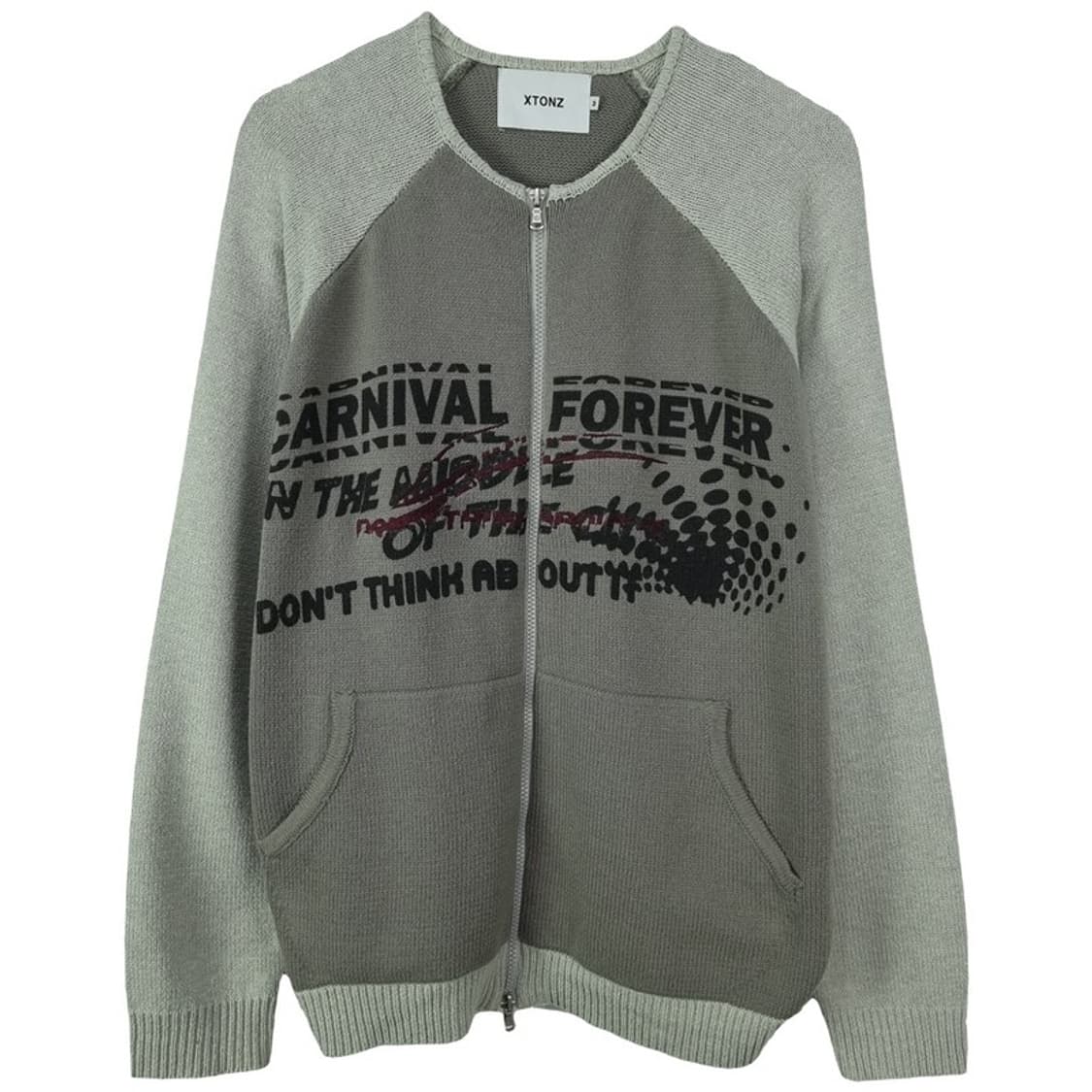 [엑스톤즈] 오버사이즈 그래핏 집업 니트 가디건 M18805 상품이미지2