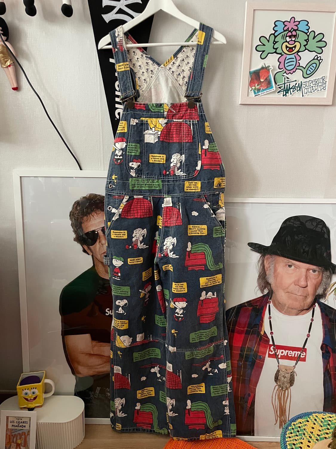 빈티지 부푸우 x 스누피 데님 오버롤 상품이미지1