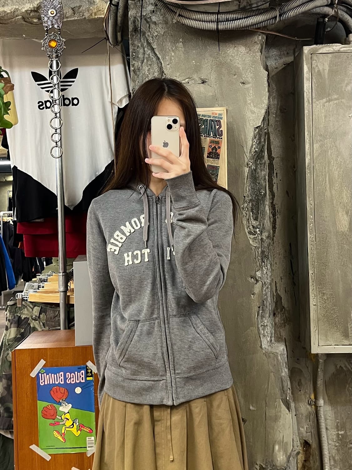 아베크롬비 후드집업 그레이 M #csz633 상품이미지2