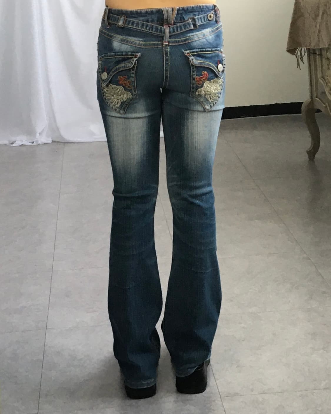 Back wing point denim pants 상품이미지1