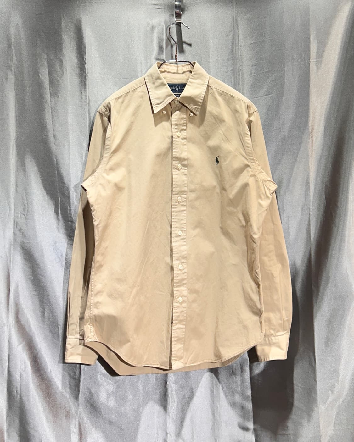 S 폴로랄프로렌 네이비 포니 클래식핏 베이지 코튼 셔츠  상품이미지2