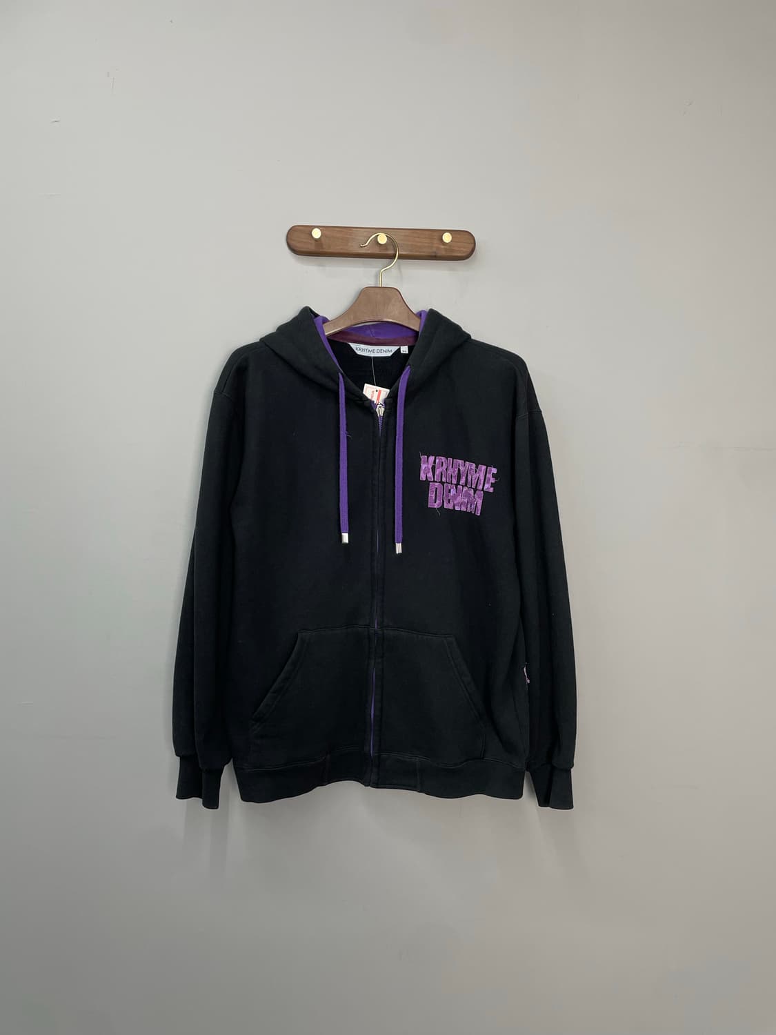 빈티지 퍼플로고 블랙 후드집업 H1739 상품이미지3