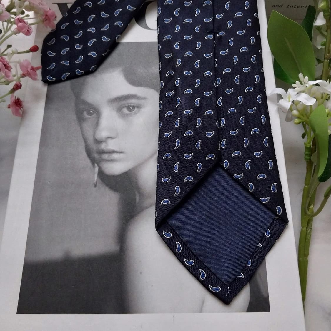 폴로 랄프로렌 실크 네이비 페이즐리 넥타이 7.1cm A+등급 K1675 상품이미지6