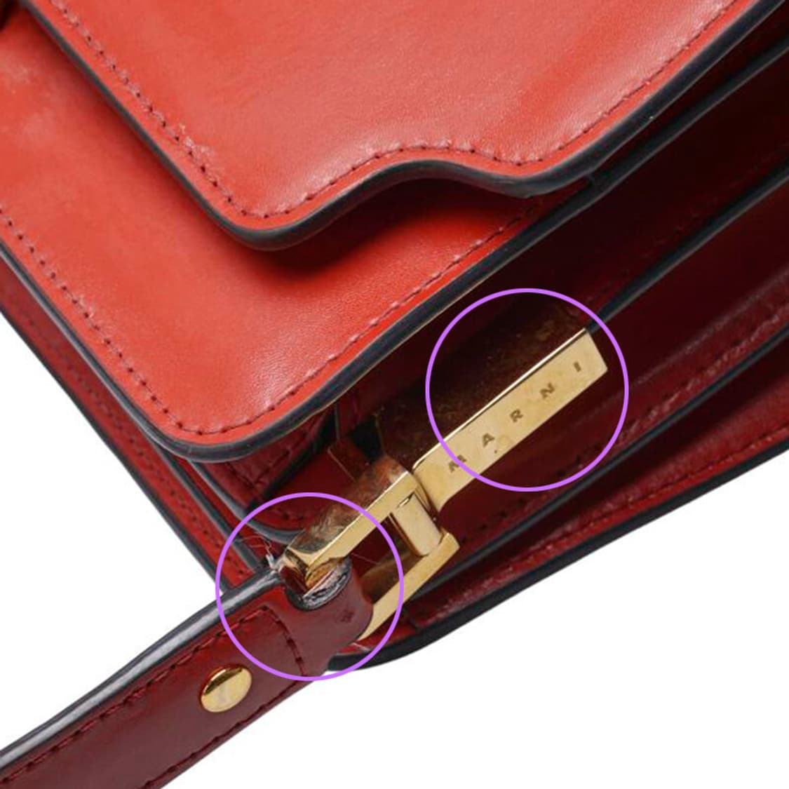(중고) 마르니 레드 트렁크 리버스 스몰 숄더백 상품이미지9