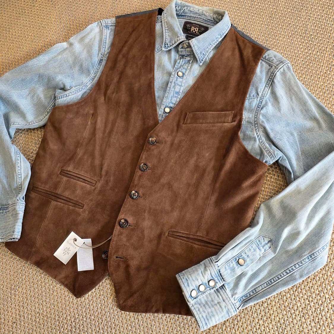 Eleventy 일레븐티 이탈리안 최고급 스웨이드 가죽 웨이스트 코트 베 상품이미지3