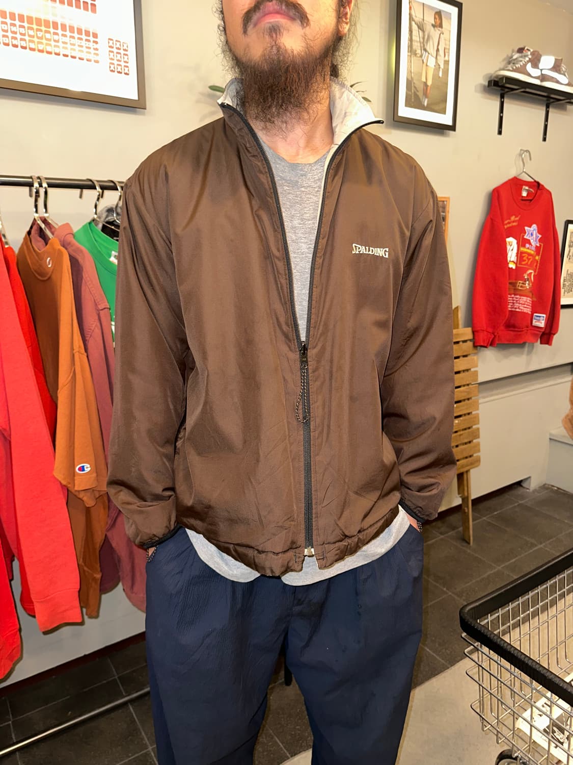 Spalding logo reversible nylon jacket 상품이미지1