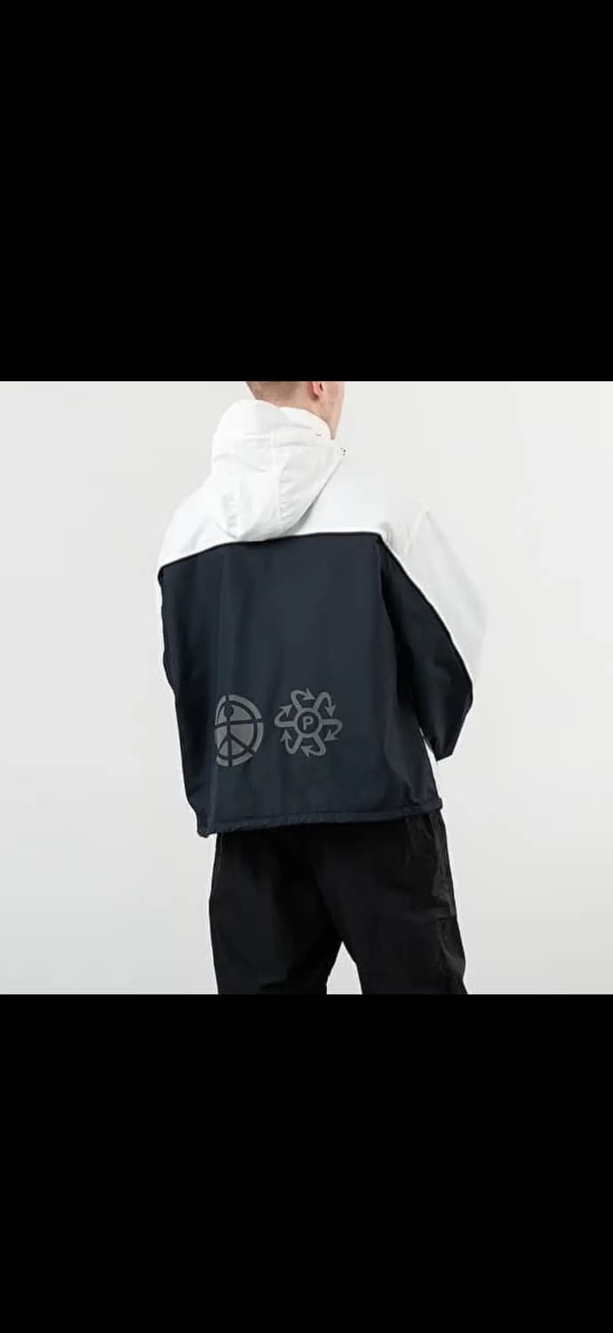 라스벳 초판 리플렉티브 로고 자켓 화이트 네이비 XL 상품이미지5