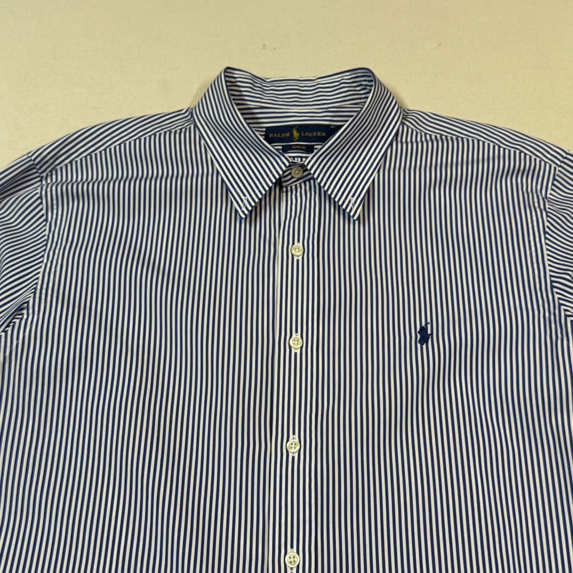 XL) 폴로 랄프로렌 클래식 블루 스트라이프 포플린 셔츠 상품이미지3