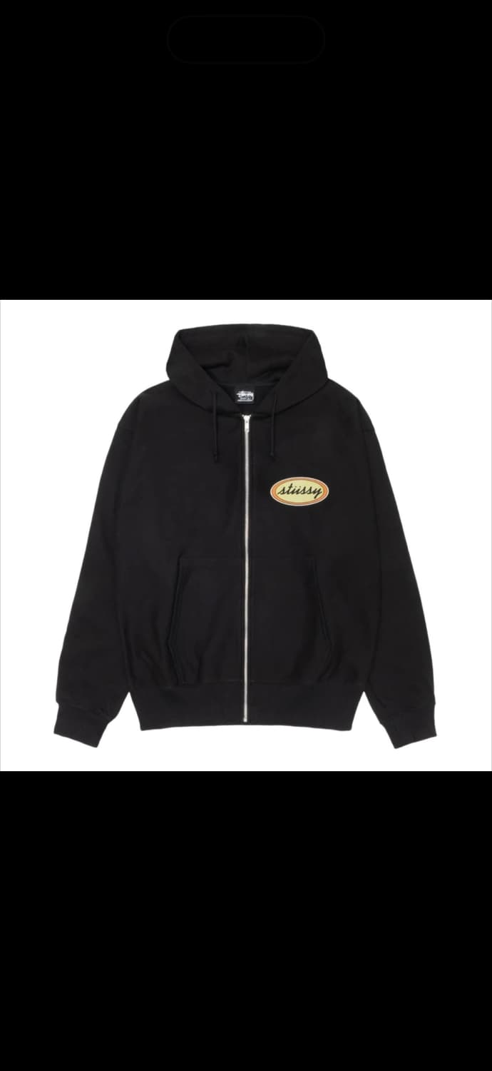 스투시x아워레가시 워크샵 오발 집 후드 블랙 M 상품이미지1