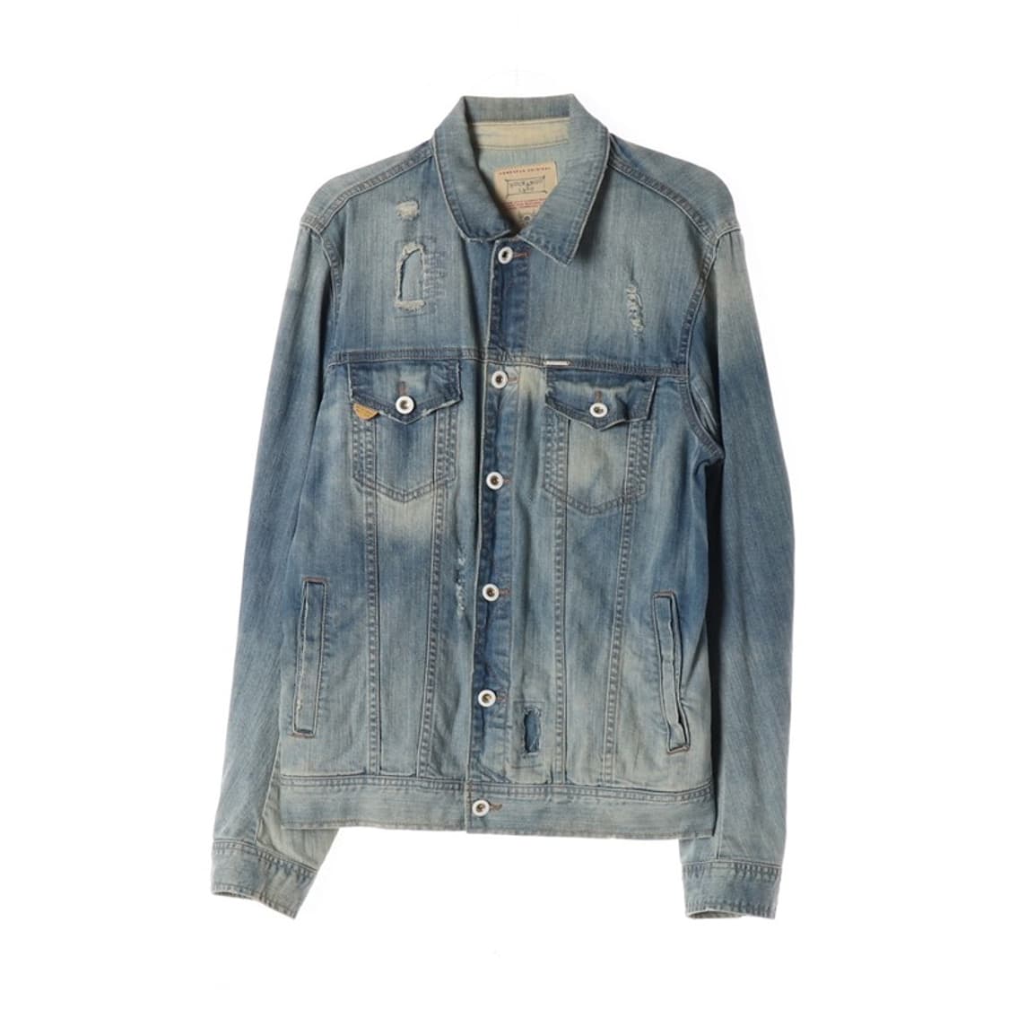 버카루 데미지 워싱 데님 트러커 자켓 L 상품이미지1