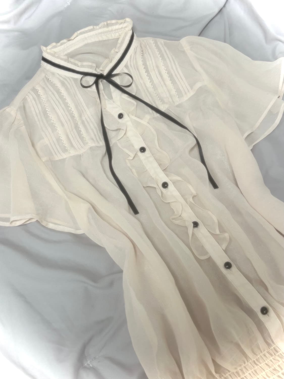 빈티지 양산형 페어리 시스루 블라우스 사와코깔 양지뢰 사토미깔 stc 상품이미지2