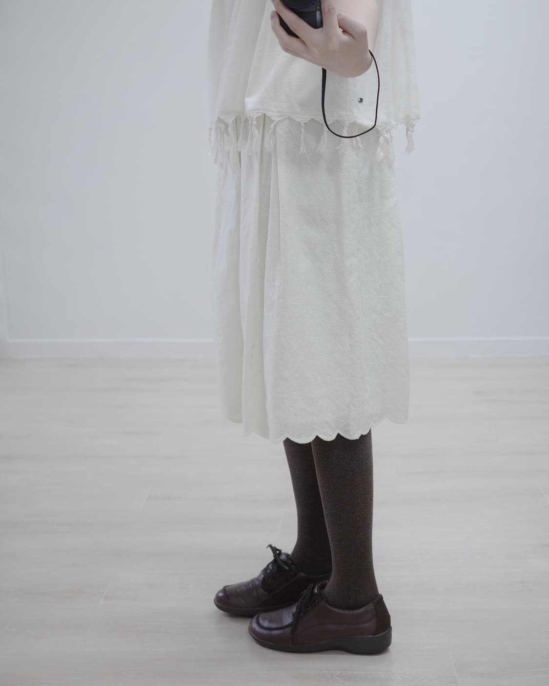 Light beige cotton skirt 상품이미지2