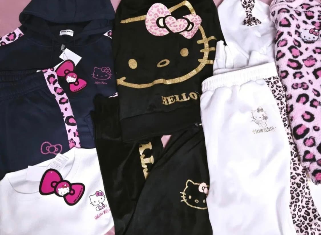 헬로키티 갸루 셋업 4종 악마 키티 핑크 레오파드 호피 키티 오네갸루 상품이미지1
