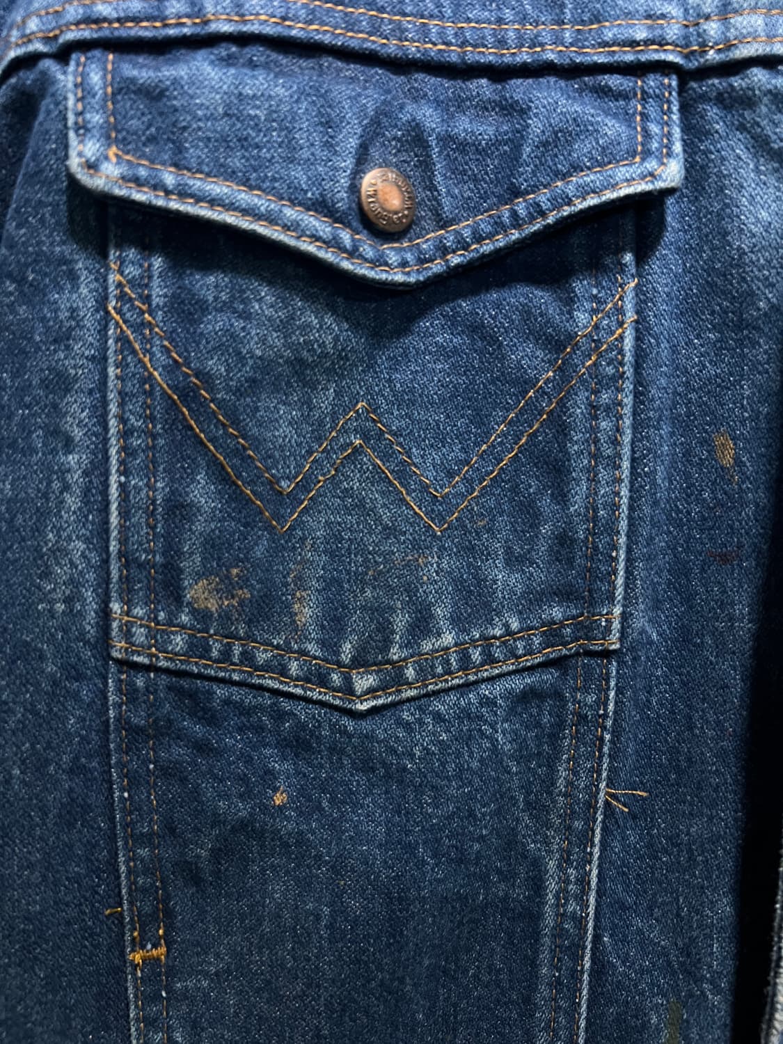 [XL]90's 랭글러 USA Made 블랭킷 라이닝 데님 트러커 자켓 상품이미지4