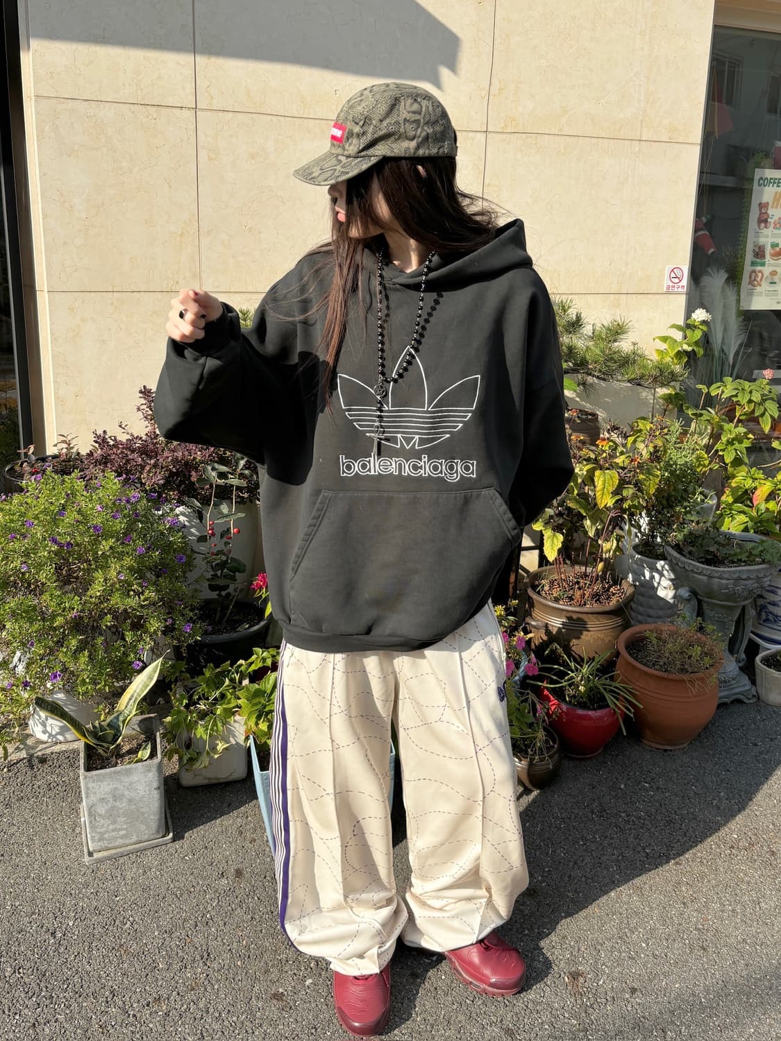 NEEDLES X DC  콜라보 아이보리• 퍼플 트랙팬츠  상품이미지2