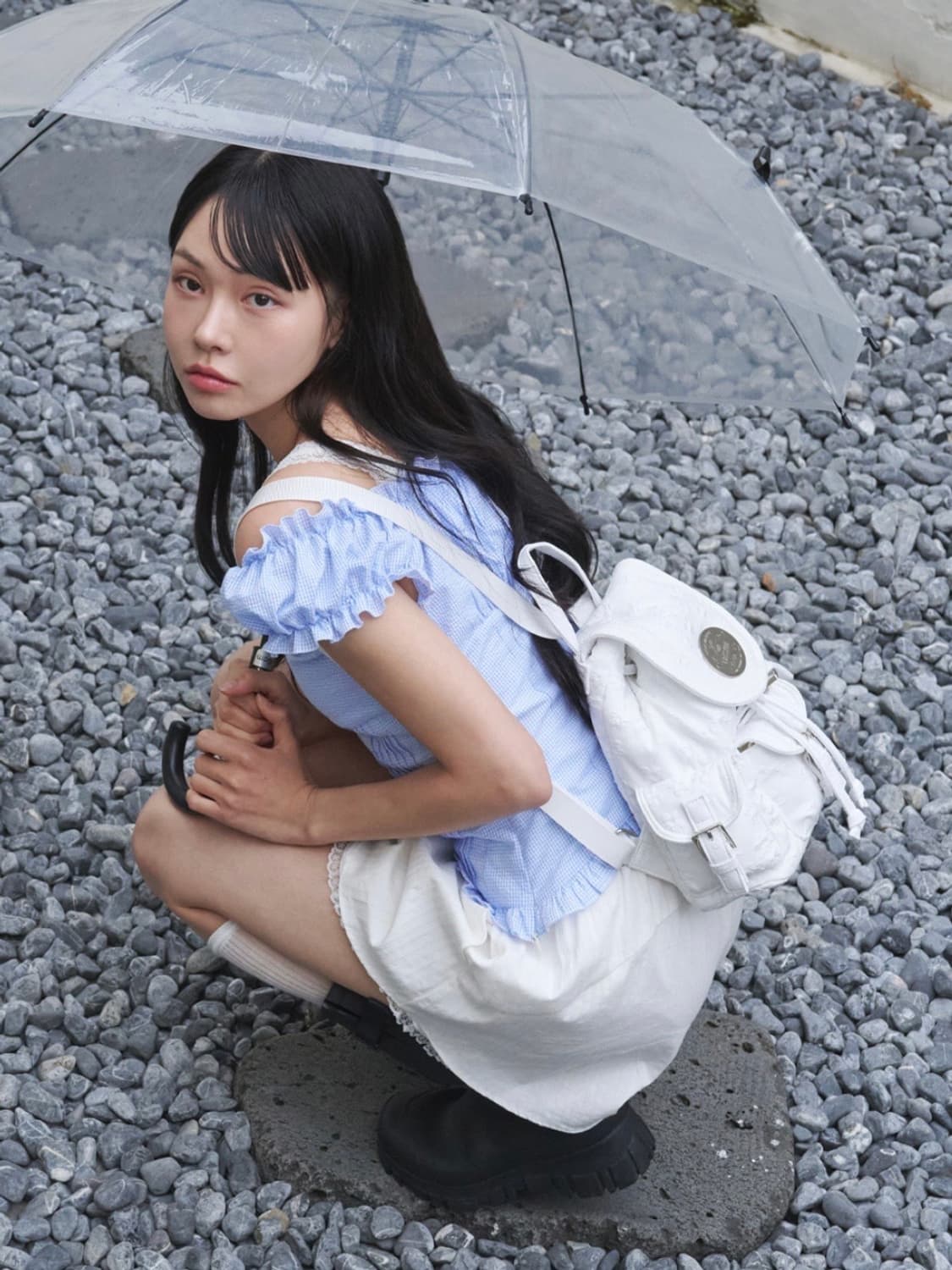 lotsyou_Nostalgia chubby Backpack White 상품이미지5