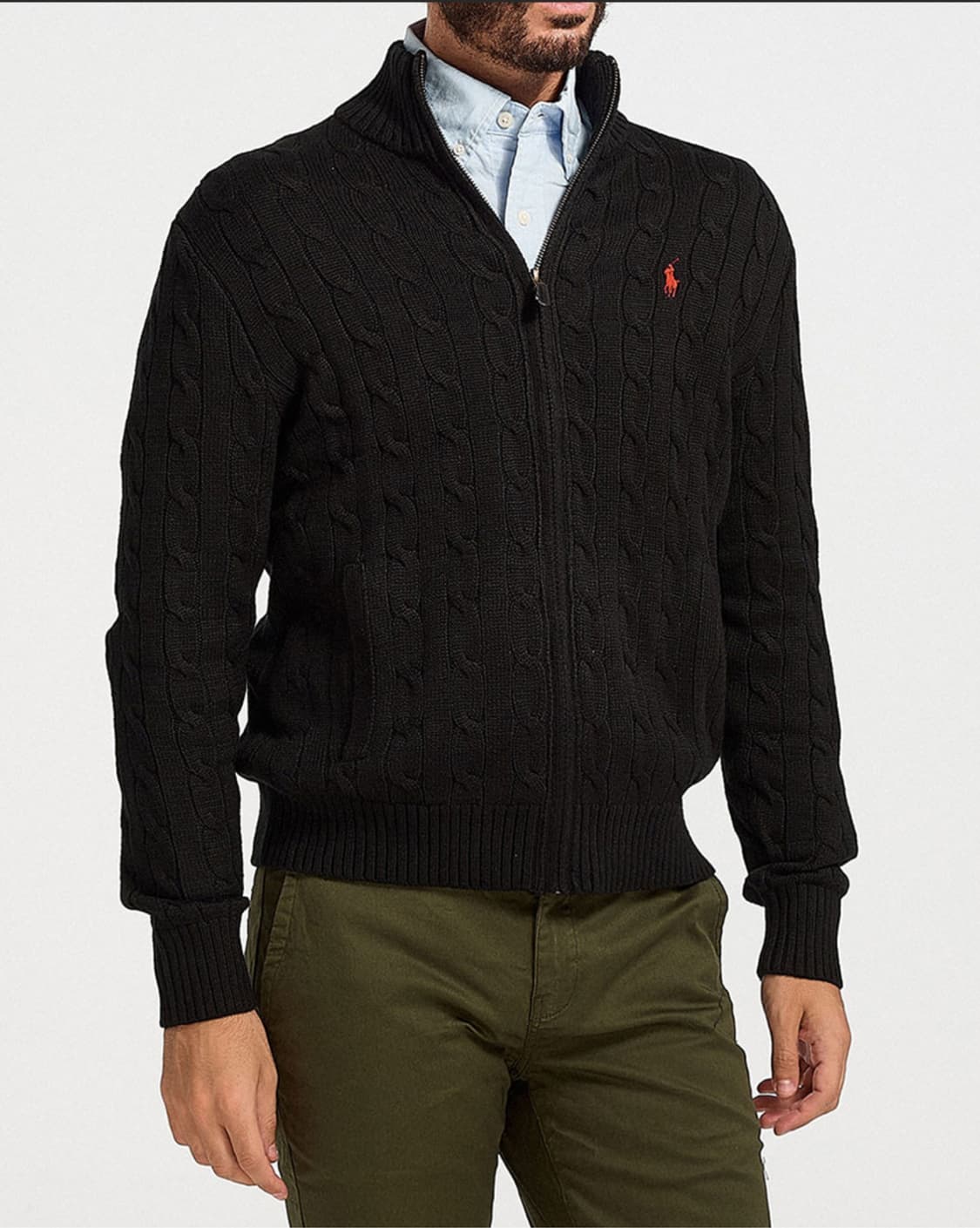 폴로 면 반집업 블랙 XL 상품이미지2