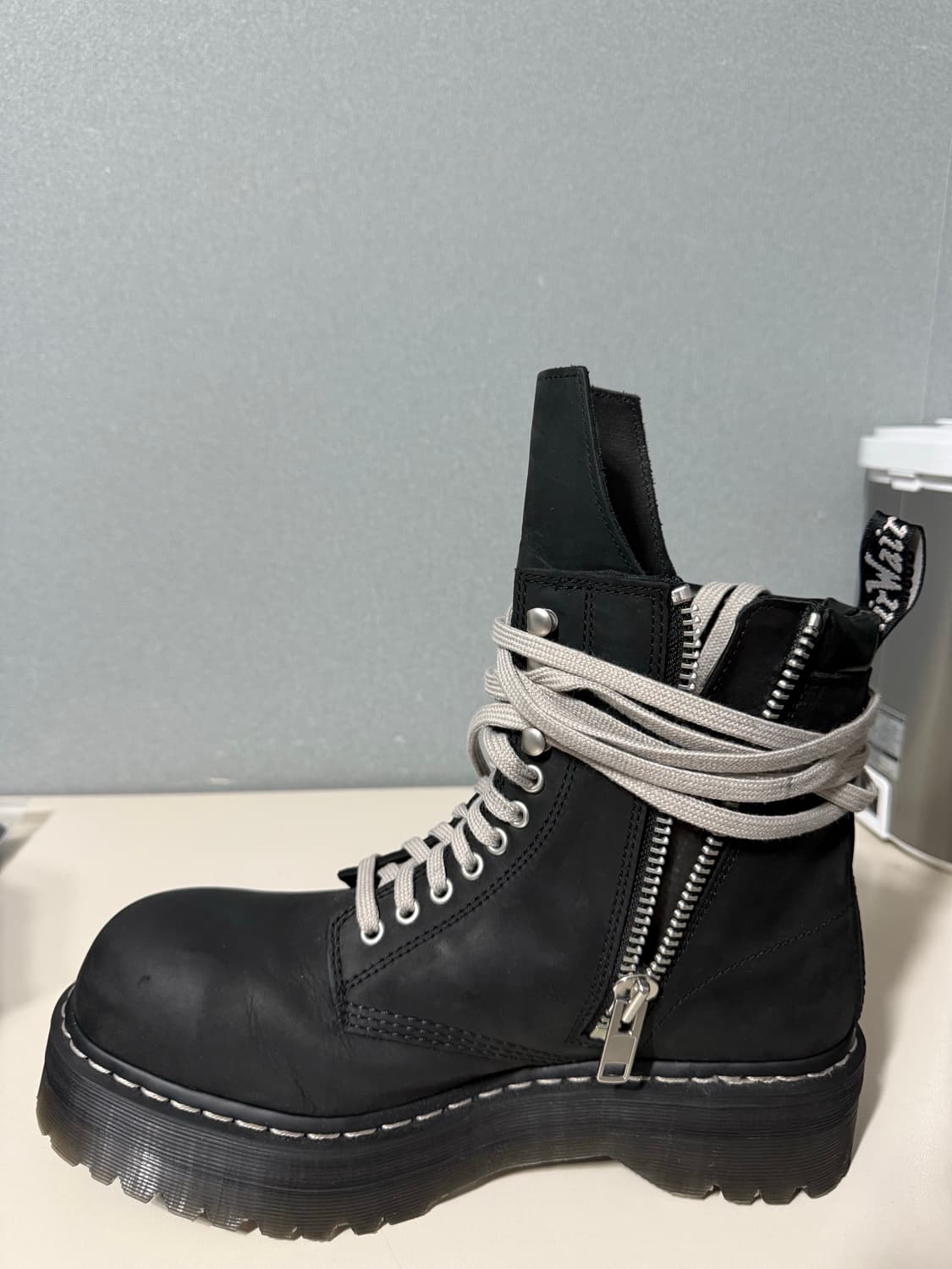 닥터마틴 x 릭 오웬스 쿼드 솔 스틸 토 부츠 블랙 285 상품이미지8