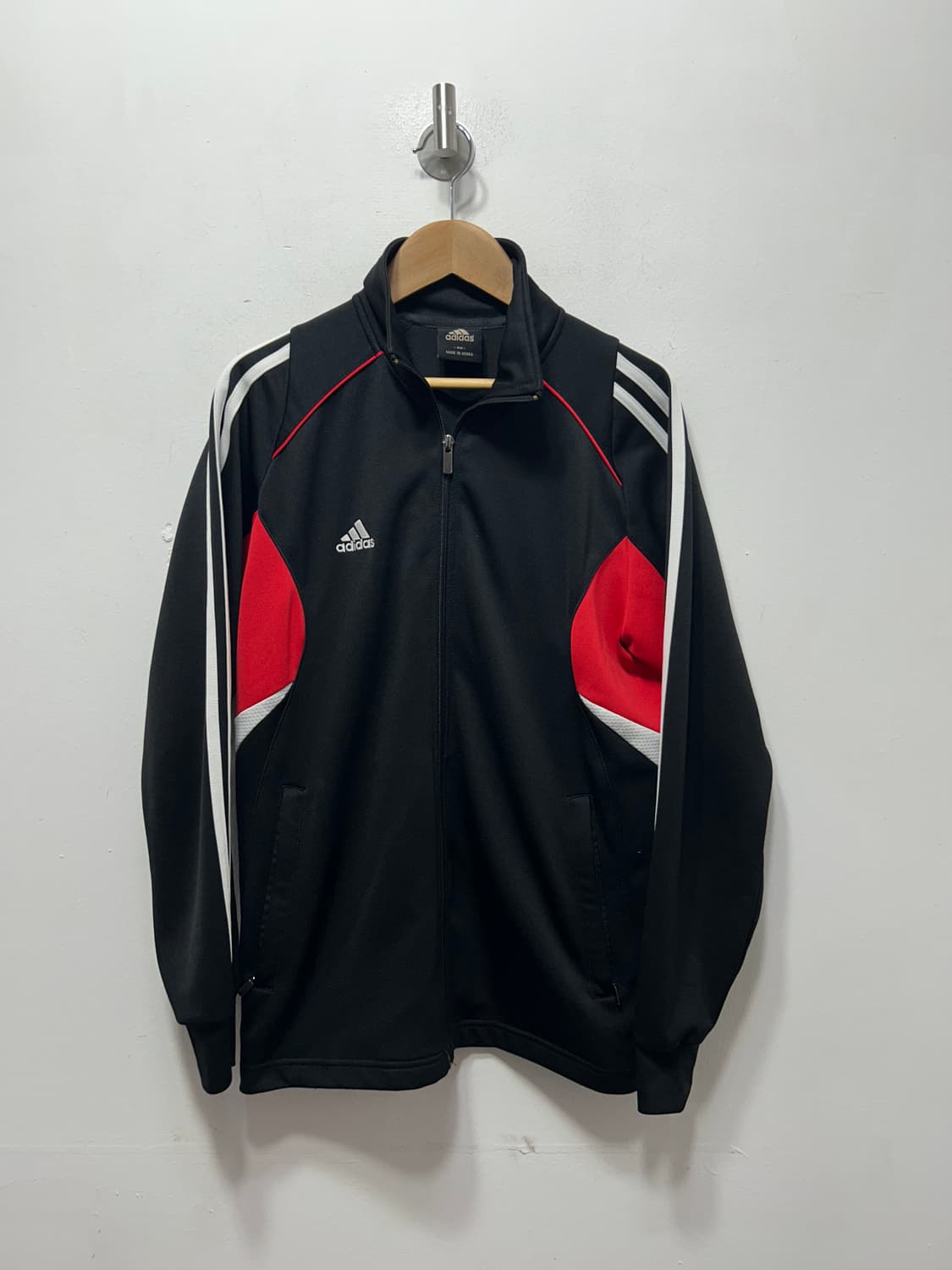 아디다스 레드 블랙 투톤 트랙자켓 집업 S  상품이미지1