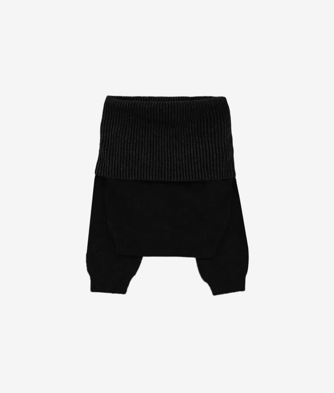 Ribbed Open Shoulder Knit [ Black ] 상품이미지3