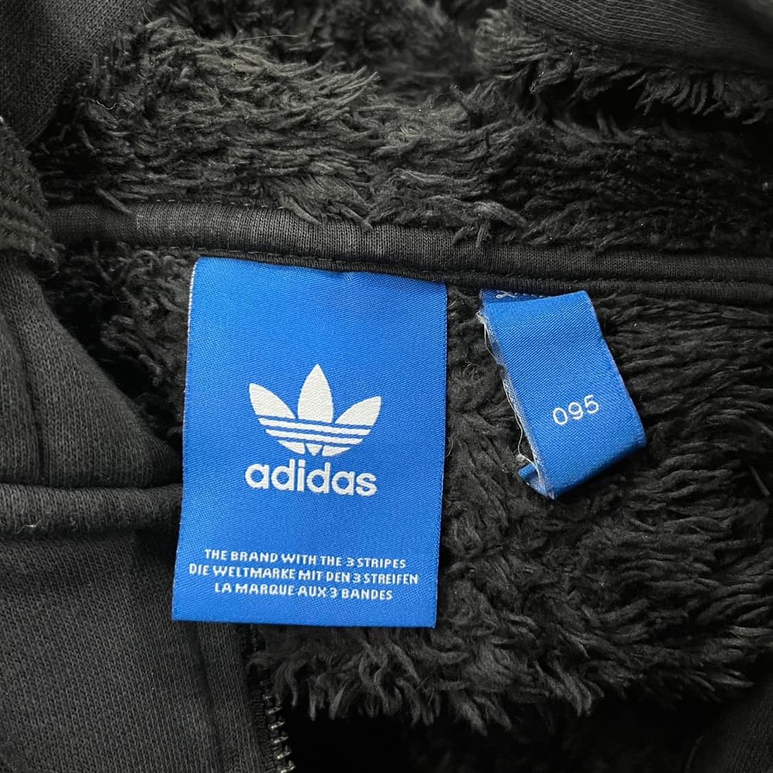 아디다스 블랙 울프 털 백로고 후드집업 95 상품이미지5