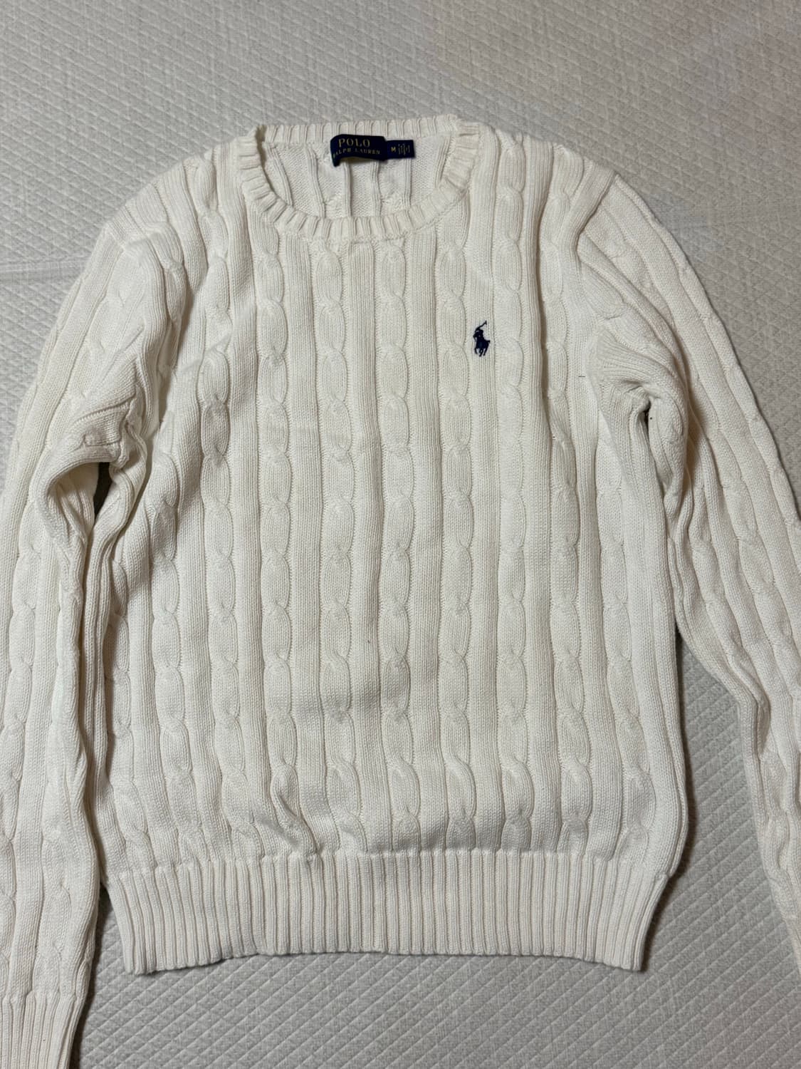 폴로 랄프로렌 케이블 니트 아이보리 M 상품이미지1