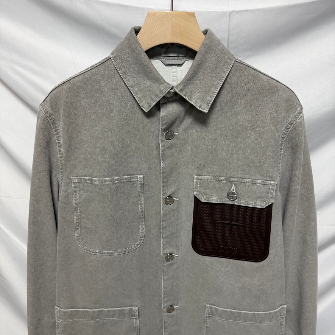 [S+급/46] 24SS 디올 x 스톤아일랜드 코튼 캔버스 자켓 그레이 상품이미지2