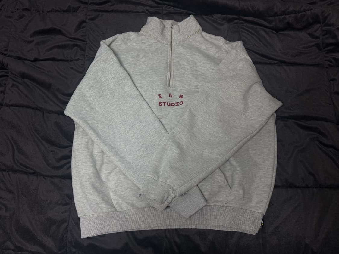 아이앱 스튜디오 하프 집업 오트밀 버건디 XL 상품이미지4