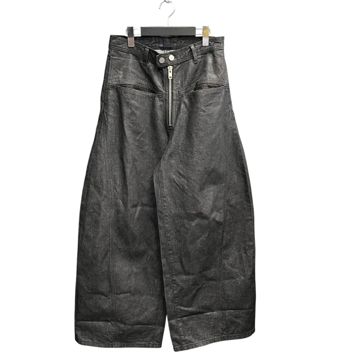 FILTH  FRONT ZIP BAGGY WAXED BLK  상품이미지1