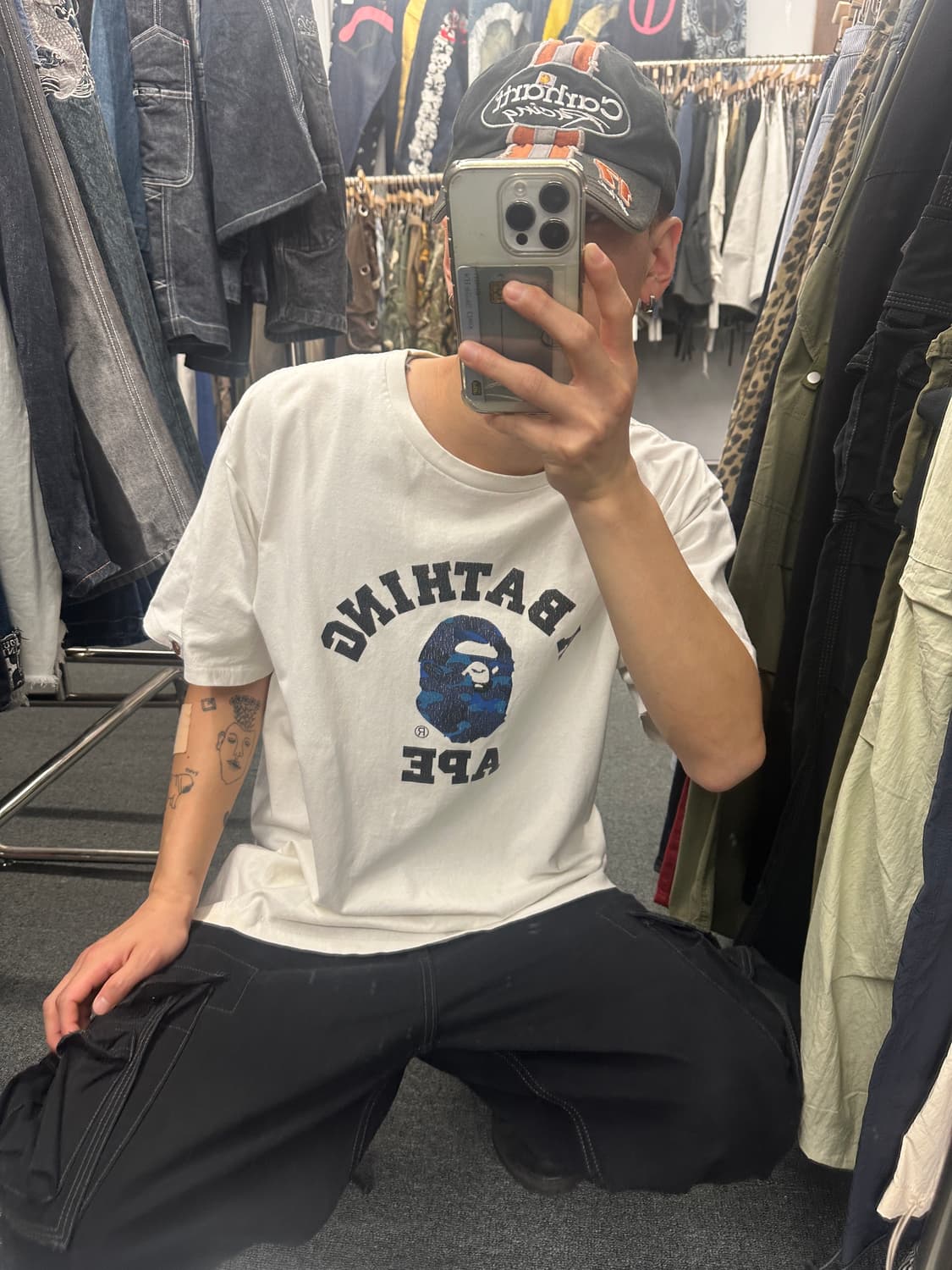 2XL) 베이프 카모 사루 반팔 티셔츠 상품이미지1
