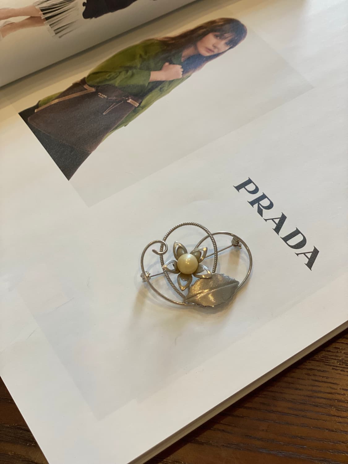 빈티지 일본 수입 플라워 구슬 진주 브로치 상품이미지1