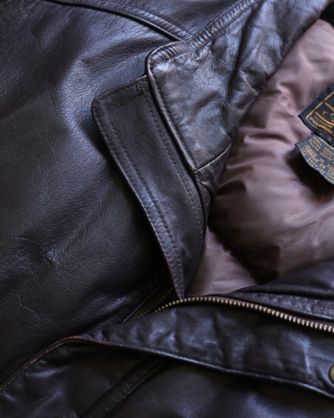 에디바우어 90s 구스다운 라이닝 레더 베스트 상품이미지5