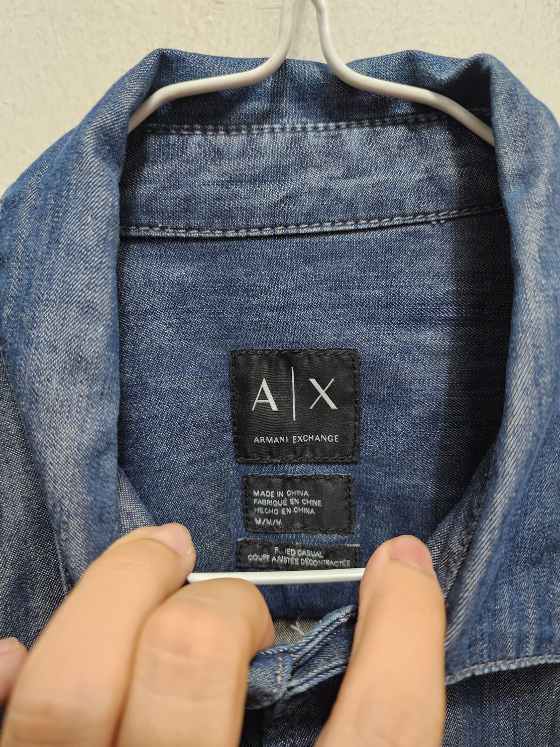 알마니 익스체인지 배색 데님셔츠 상품이미지4