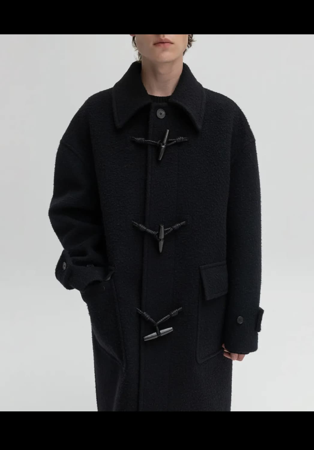 인사일런스 발마칸 더플 코트 블랙 M사이즈 상품이미지3