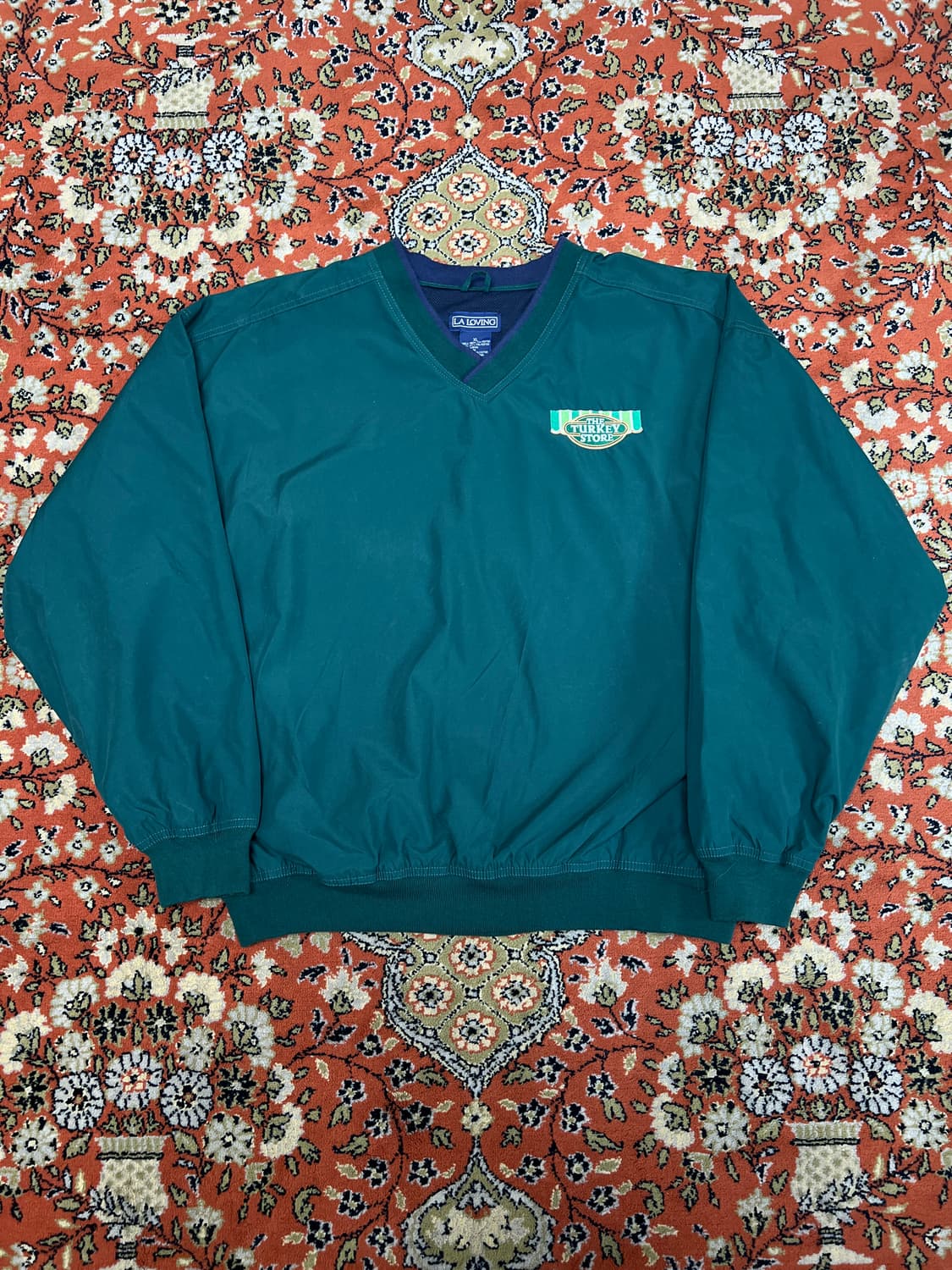 [XL] LA Loving 터키스토어 그린 브이넥 올드스쿨 맨투맨 상품이미지1