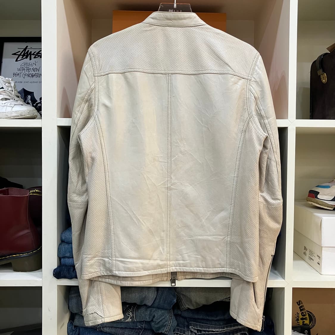 VTG 2way 아이보리 레더 자켓 L 상품이미지2