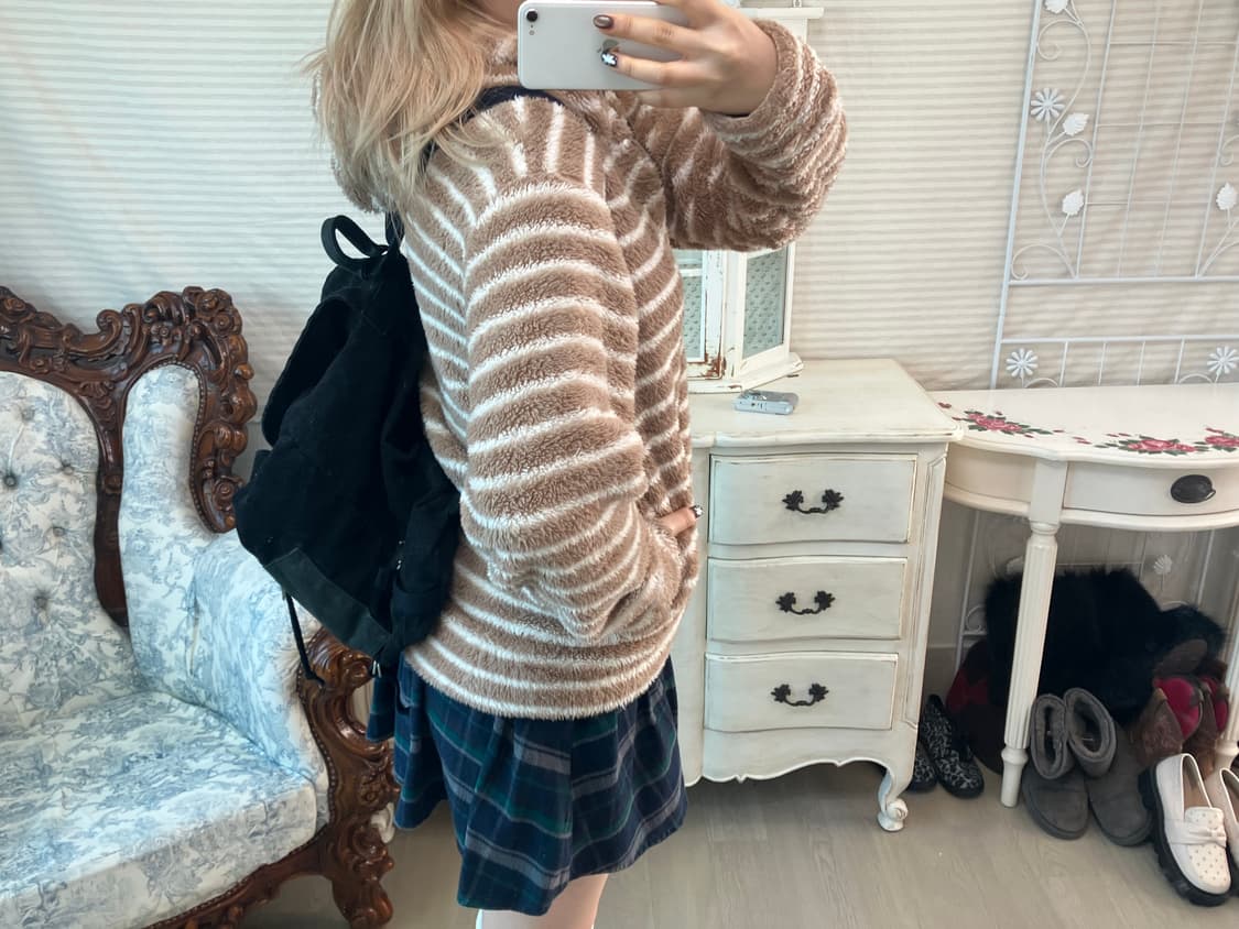 jpn vintage cocoa brown hood fleece 상품이미지3