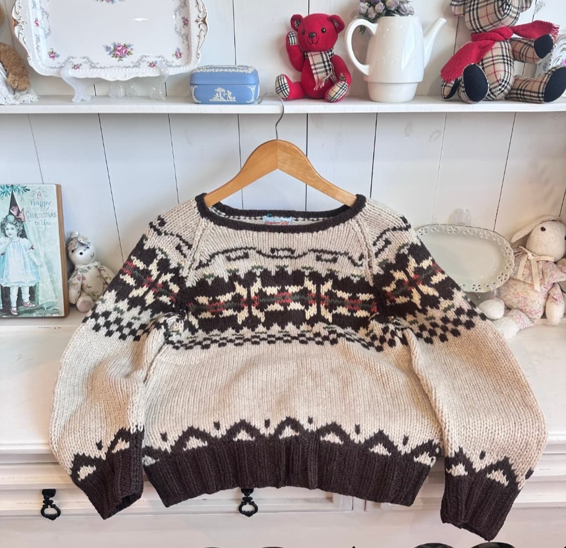 빈티지 노르딕패턴 니트 상품이미지2