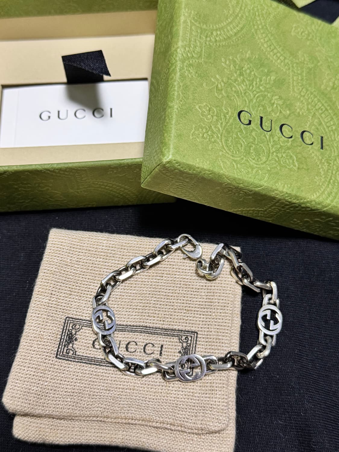 구찌 인터로킹 체인 팔찌 상품이미지1